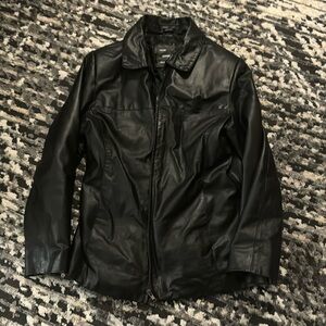 black leather jacket size small